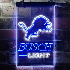Detroit Lions Busch Light Neon-Like LED Sign