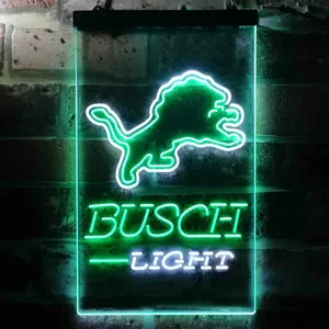 Detroit Lions Busch Light Neon-Like LED Sign