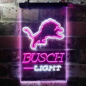 Detroit Lions Busch Light Neon-Like LED Sign