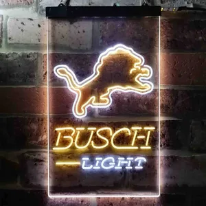 Detroit Lions Busch Light Neon-Like LED Sign