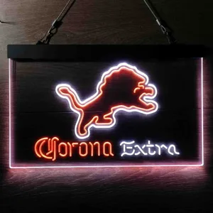 Detroit Lions Corona Extra Neon-Like LED Sign