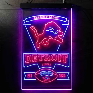 Detroit Lions EST 1934 Neon-Like LED Sign