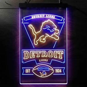Detroit Lions EST 1934 Neon-Like LED Sign