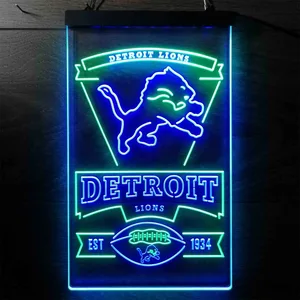 Detroit Lions EST 1934 Neon-Like LED Sign