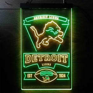 Detroit Lions EST 1934 Neon-Like LED Sign