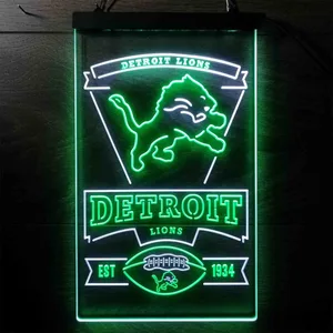 Detroit Lions EST 1934 Neon-Like LED Sign
