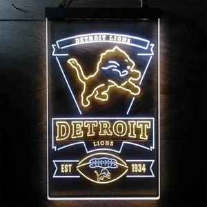 Detroit Lions EST 1934 Neon-Like LED Sign