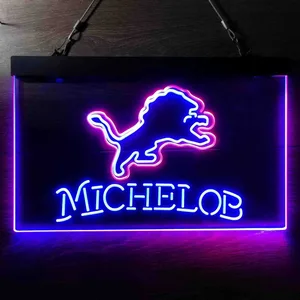 Detroit Lions Michelob Neon-Like LED Sign