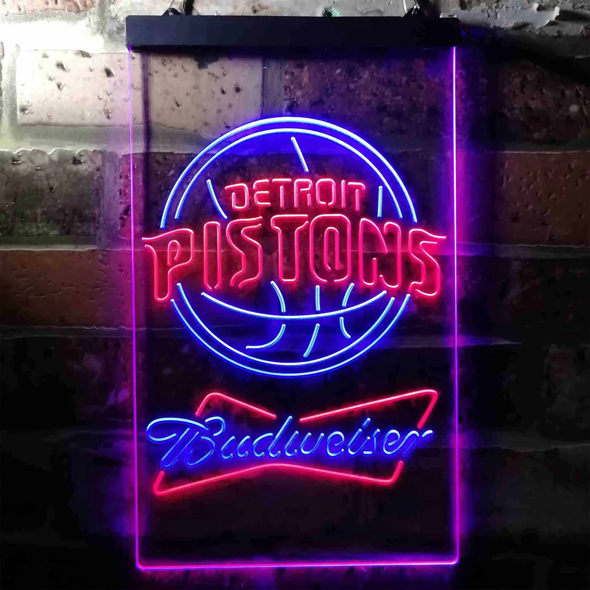 Detroit Pistons Budweiser Neon-Like LED Sign