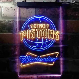 Detroit Pistons Budweiser Neon-Like LED Sign