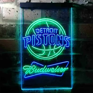 Detroit Pistons Budweiser Neon-Like LED Sign