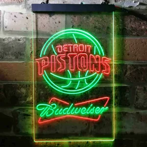 Detroit Pistons Budweiser Neon-Like LED Sign