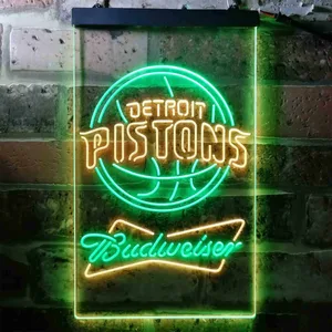 Detroit Pistons Budweiser Neon-Like LED Sign