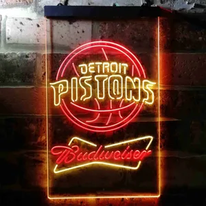Detroit Pistons Budweiser Neon-Like LED Sign