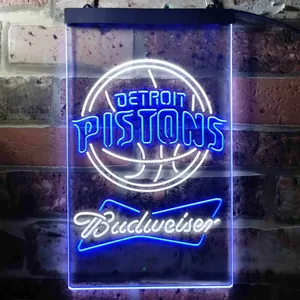 Detroit Pistons Budweiser Neon-Like LED Sign