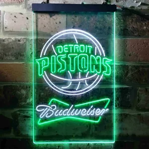 Detroit Pistons Budweiser Neon-Like LED Sign