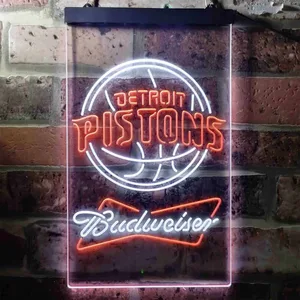 Detroit Pistons Budweiser Neon-Like LED Sign