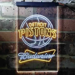 Detroit Pistons Budweiser Neon-Like LED Sign