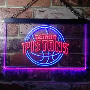Detroit Pistons Logo Neon-Like LED Sign