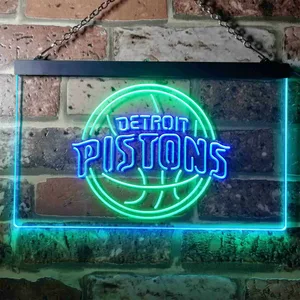 Detroit Pistons Logo Neon-Like LED Sign
