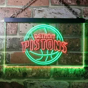 Detroit Pistons Logo Neon-Like LED Sign