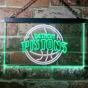 Detroit Pistons Logo Neon-Like LED Sign