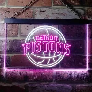 Detroit Pistons Logo Neon-Like LED Sign