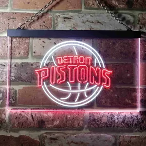 Detroit Pistons Logo Neon-Like LED Sign
