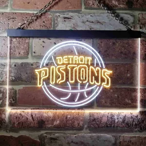 Detroit Pistons Logo Neon-Like LED Sign