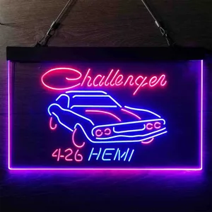 Dodge Challenger 4-26 Hemi Neon-Like LED Sign
