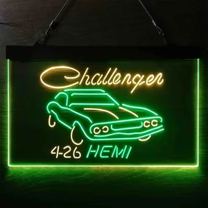 Dodge Challenger 4-26 Hemi Neon-Like LED Sign