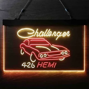 Dodge Challenger 4-26 Hemi Neon-Like LED Sign