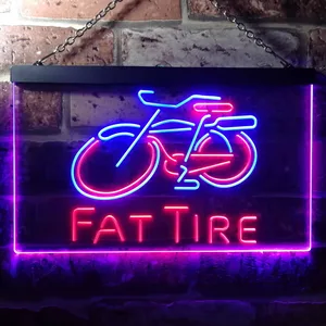 Fat Tire Bicycle Logo Neon-Like LED Sign