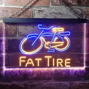 Fat Tire Bicycle Logo Neon-Like LED Sign