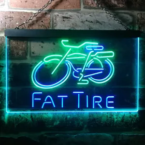 Fat Tire Bicycle Logo Neon-Like LED Sign