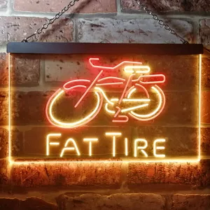 Fat Tire Bicycle Logo Neon-Like LED Sign