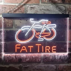 Fat Tire Bicycle Logo Neon-Like LED Sign