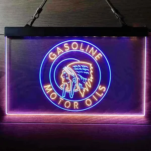 Gasoline Motor Oils Red Indian Neon-Like LED Sign