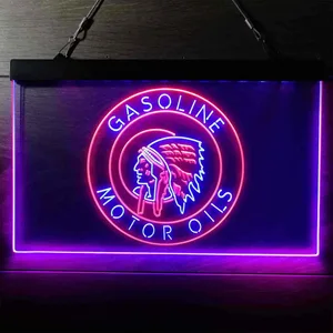 Gasoline Motor Oils Red Indian Neon-Like LED Sign