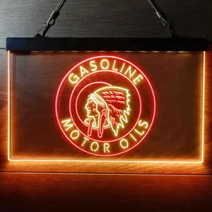Gasoline Motor Oils Red Indian Neon-Like LED Sign