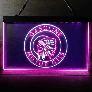 Gasoline Motor Oils Red Indian Neon-Like LED Sign