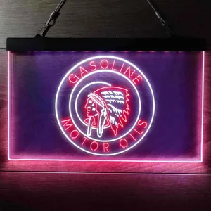 Gasoline Motor Oils Red Indian Neon-Like LED Sign