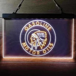 Gasoline Motor Oils Red Indian Neon-Like LED Sign