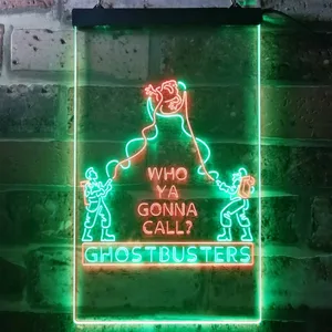 Ghostbusters Who Ya Gonna Call? Neon-Like LED Sign