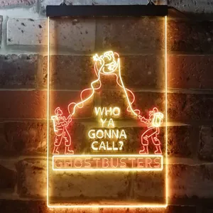Ghostbusters Who Ya Gonna Call? Neon-Like LED Sign