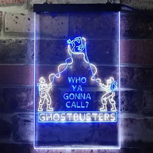 Ghostbusters Who Ya Gonna Call? Neon-Like LED Sign