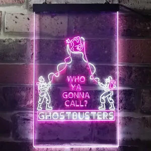 Ghostbusters Who Ya Gonna Call? Neon-Like LED Sign