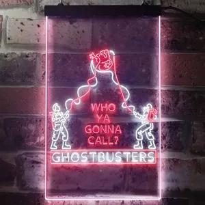 Ghostbusters Who Ya Gonna Call? Neon-Like LED Sign