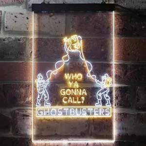 Ghostbusters Who Ya Gonna Call? Neon-Like LED Sign