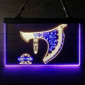 God Of War Leviathan Axe Neon-Like LED Sign